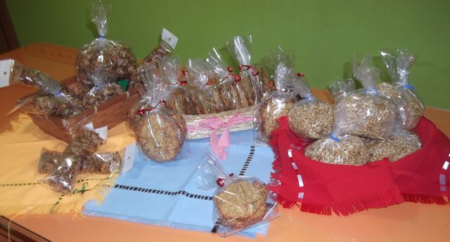 nuez, girasol y galleta de avena